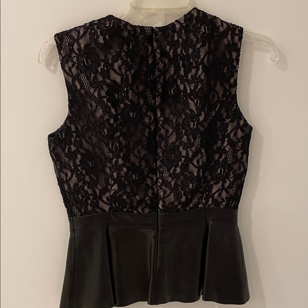 ANTONIO MELANI Black Lace and Leather Top - Picture 4 of 10